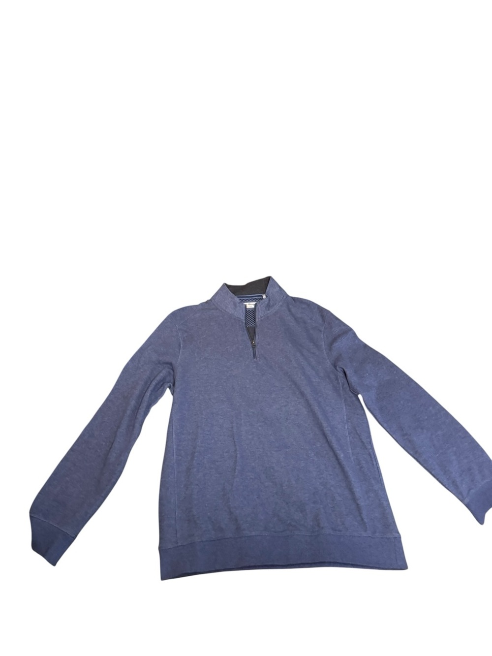 English Laundry Men's Quarter  Zip-Up Sweater in Heather Blue/Slate Blue Size L